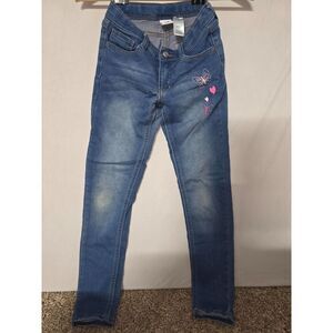 Girls Justice Denim Jeans – Size 10 – Butterfly & Heart Embroidered